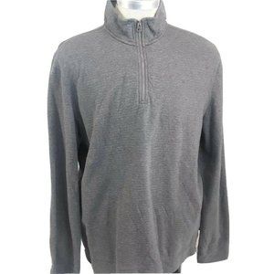 Calvin Klein Jeans Brand Long Sleeve Shirt Mock 1/4 Zip Neck Gray Long Sleeve